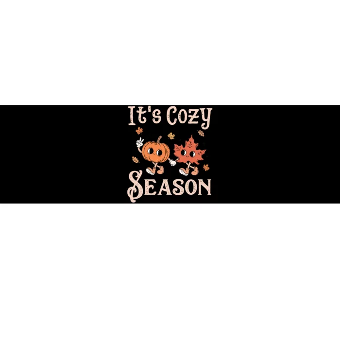 ItS Cozy Season Retro Pumpkin And Fall Leaf Autumn Bumper Sticker