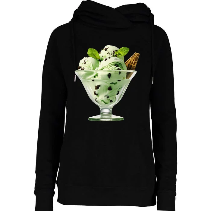 Ice Cream Softball & Baseball Womens Funnel Neck Pullover Hood