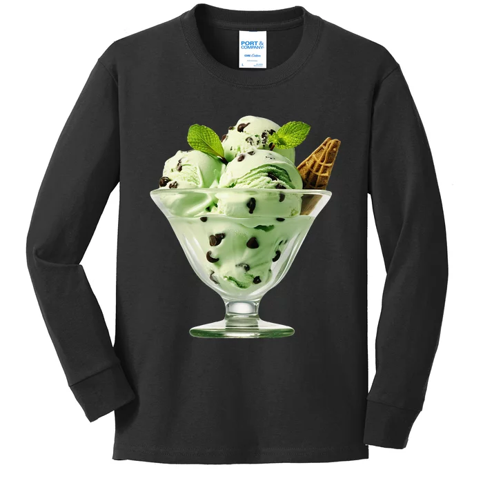 Ice Cream Softball & Baseball Kids Long Sleeve Shirt