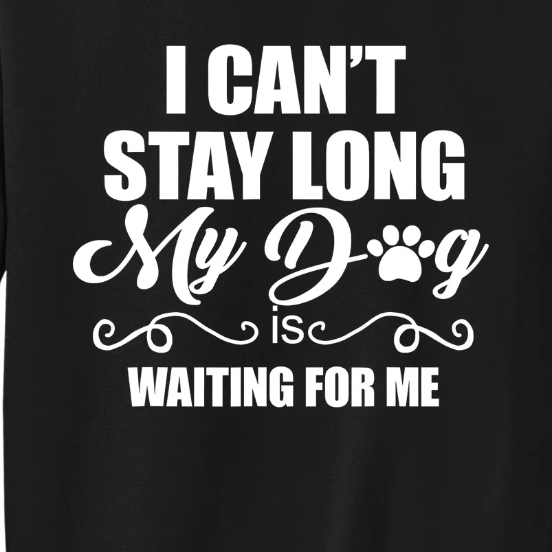 I CanT Stay Long My Dog Is Waiting For Me Funny Dog Lover Tall Sweatshirt