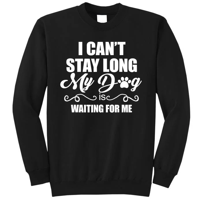 I CanT Stay Long My Dog Is Waiting For Me Funny Dog Lover Tall Sweatshirt