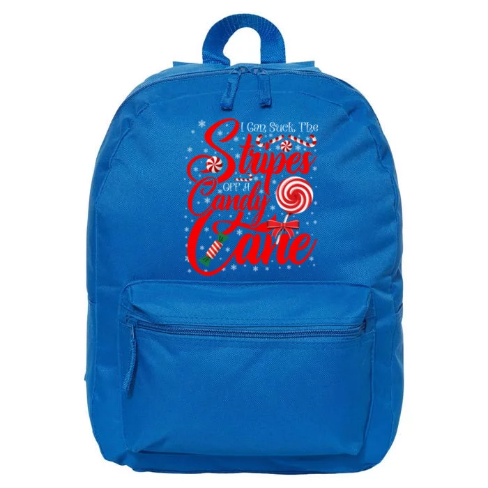 I Can Suck The Stripes Off A Candy Cane Christmas Naughty Cool Gift 16 in Basic Backpack