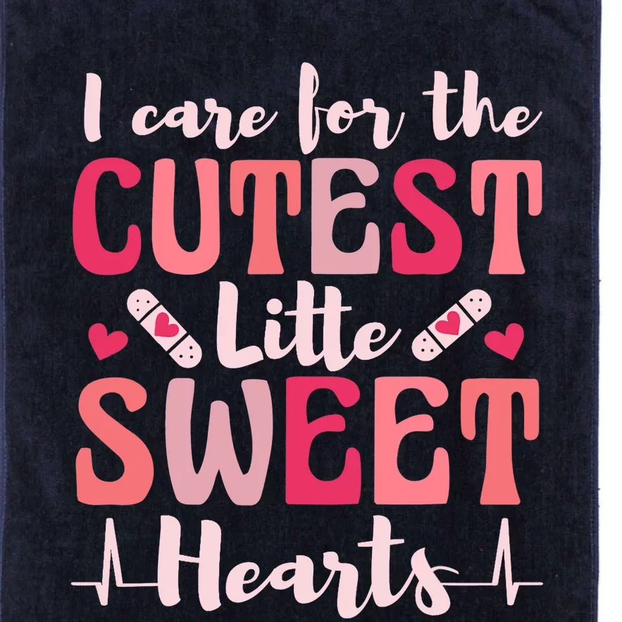 I Care Sweet Hearts Retro Groovy Valentines Day For Nurse Platinum Collection Golf Towel