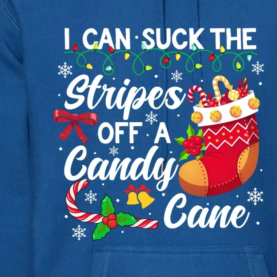 I Can Suck The Stripes Off A Candy Cane Christmas Naughty Gift Premium Hoodie