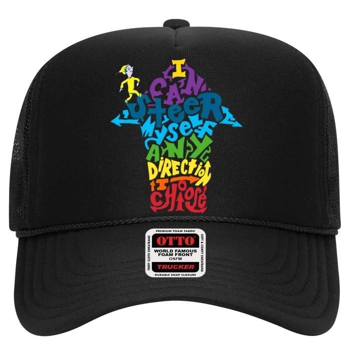 I Can Steer Myself Any Direction I Choose Reading Day National Read Across High Crown Mesh Trucker Hat