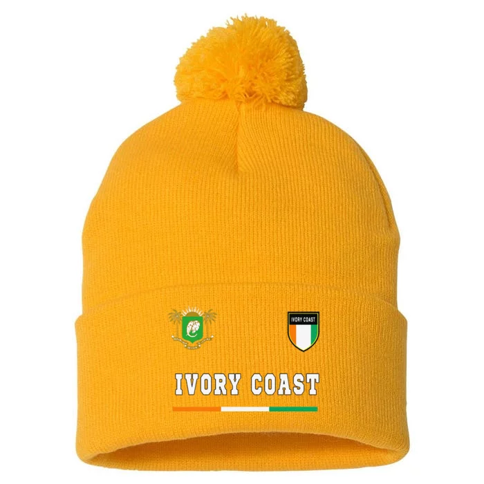 Ivory Coast Sportsoccer Jersey Flag Football Pom Pom 12in Knit Beanie