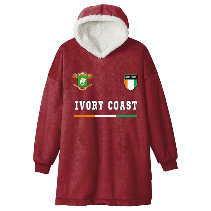 Ivory Coast Sportsoccer Jersey Flag Football Hooded Wearable Blanket