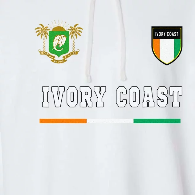 Ivory Coast Sportsoccer Jersey Flag Football Garment-Dyed Fleece Hoodie