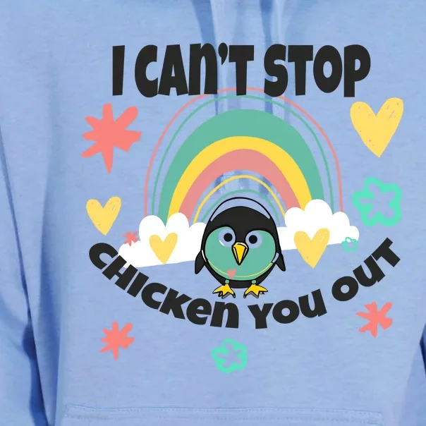 Ii Cant Stop Chicken You Out Funny Chicken Puns Funny Slogans Chicken Lover Unisex Surf Hoodie