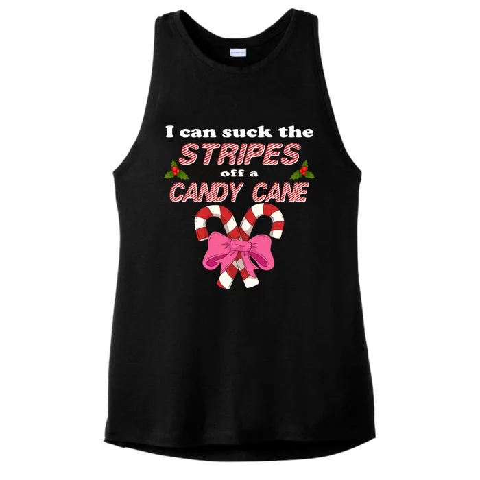 I Can Suck The Stripes Off A Candy Cane Naughty Xmas Meaningful Gift Ladies Tri-Blend Wicking Tank