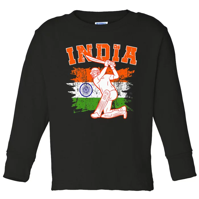 India Cricket Supporters Jersey Indian Cricket Fans Toddler Long Sleeve Shirt