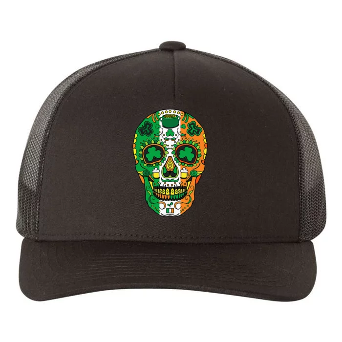 Irish Costume Sugar Skull St Patricks Day of Dead Yupoong Adult 5-Panel Trucker Hat