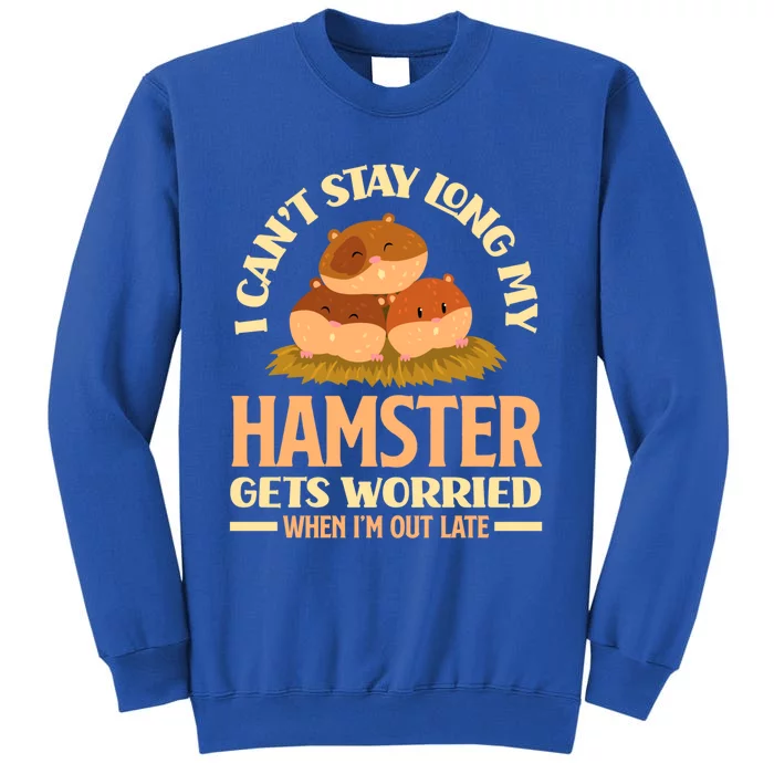 I Can't Stay Long My Hamster Gets Worried Funny Hamster Gift Sweatshirt