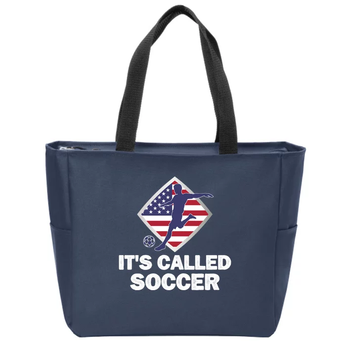 It's Called Soccer World Usa Football Cup Zip Tote Bag