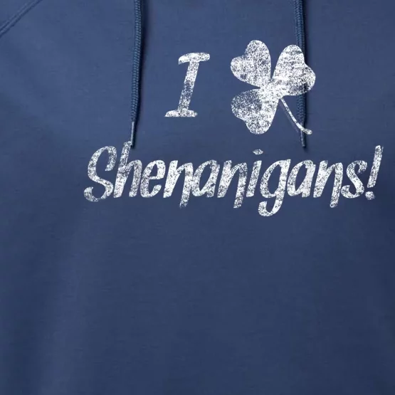 I Clover Shenanigans Irish Shamrock Performance Fleece Hoodie