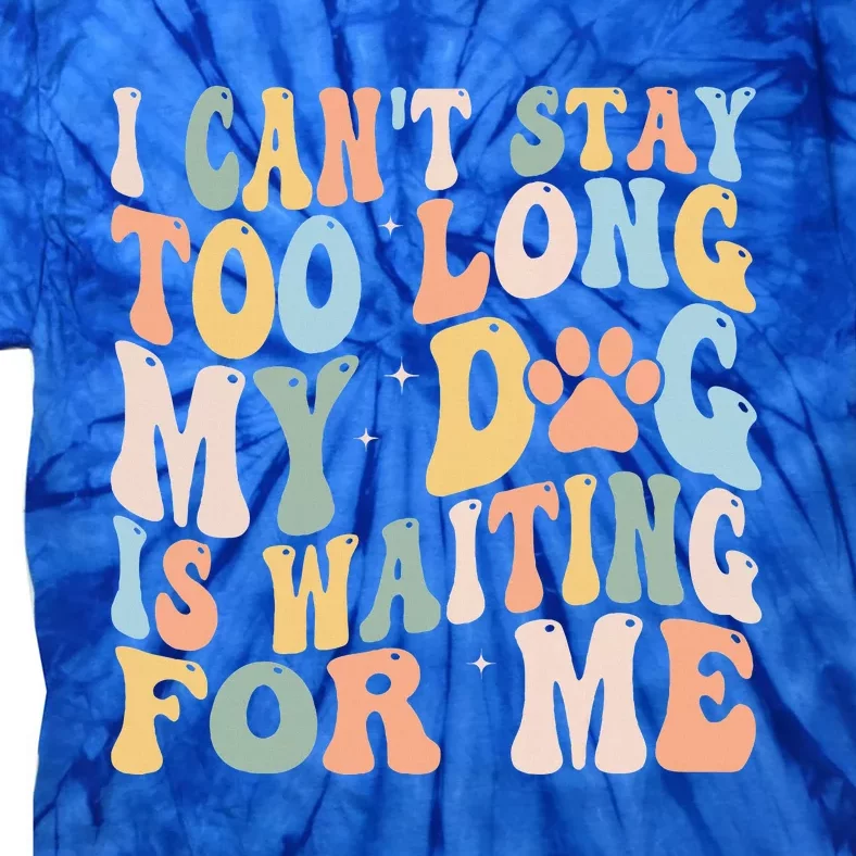 I CanT Stay Too Long My Dog Is Waiting For Me Dog Lover Tie-Dye T-Shirt