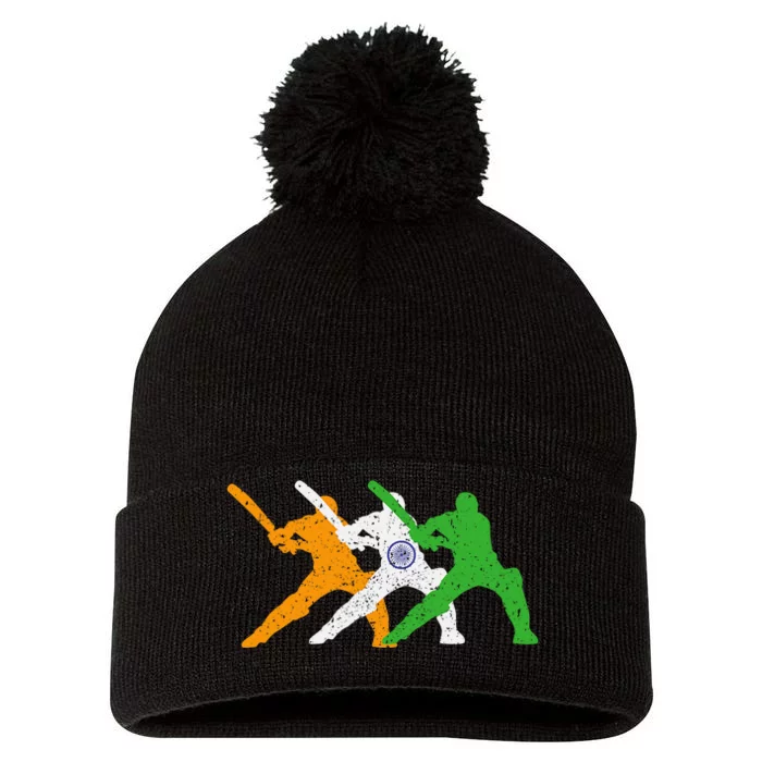 Indian Cricket Supporters Jersey India Cricket Fans Pom Pom 12in Knit Beanie