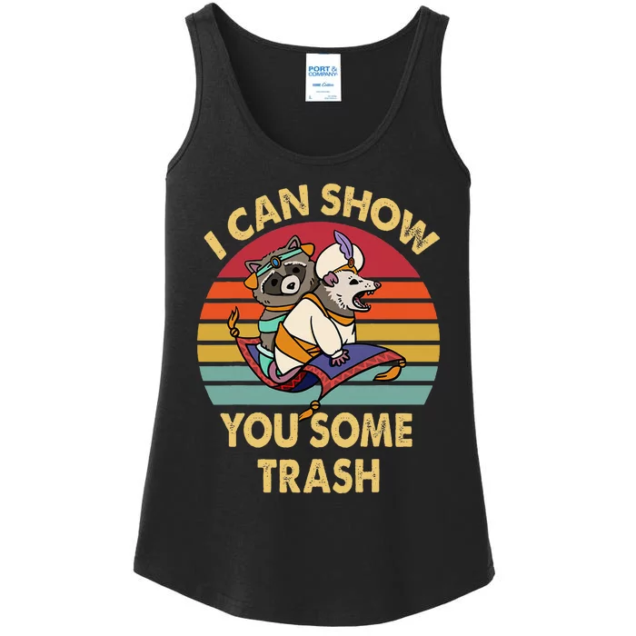 I Can Show You Some Trash Funny Raccoon Vintage Lovers Ladies Essential Tank