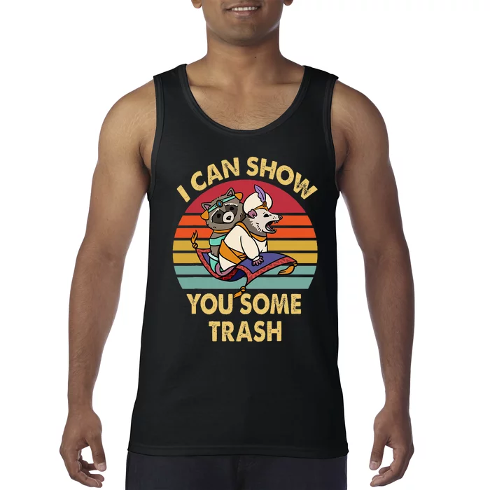 I Can Show You Some Trash Funny Raccoon Vintage Lovers Tank Top