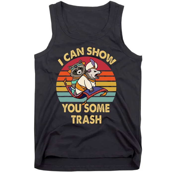 I Can Show You Some Trash Funny Raccoon Vintage Lovers Tank Top