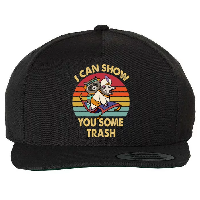 I Can Show You Some Trash Funny Raccoon Vintage Lovers Wool Snapback Cap