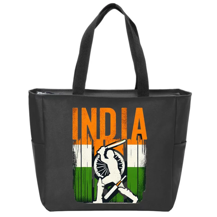 India Cricket Supporters Jersey Indian Cricket Fans Zip Tote Bag