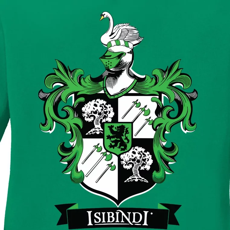 Isibindi Courage School Spirit Courageous Green Ladies Long Sleeve Shirt