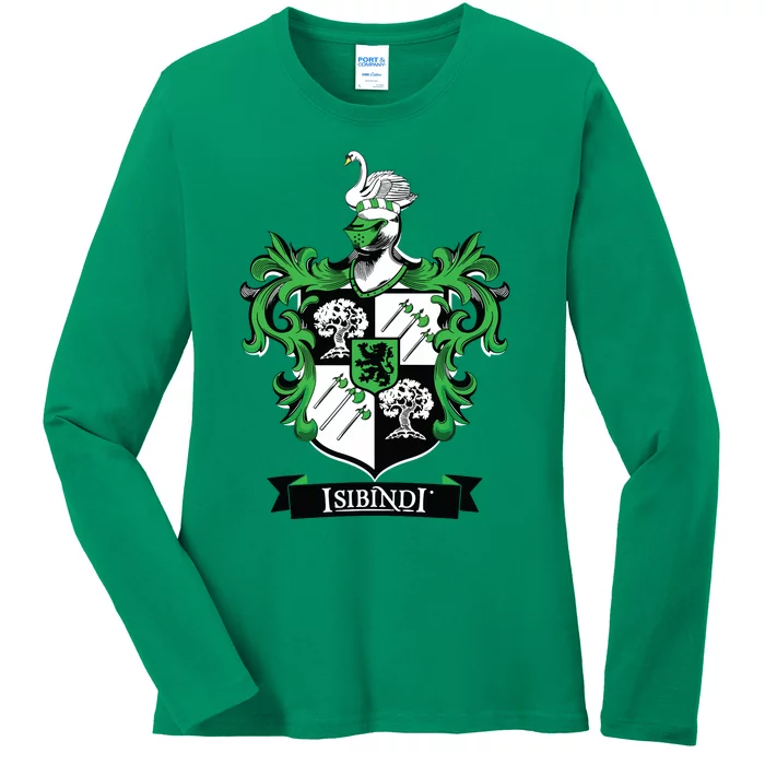 Isibindi Courage School Spirit Courageous Green Ladies Long Sleeve Shirt