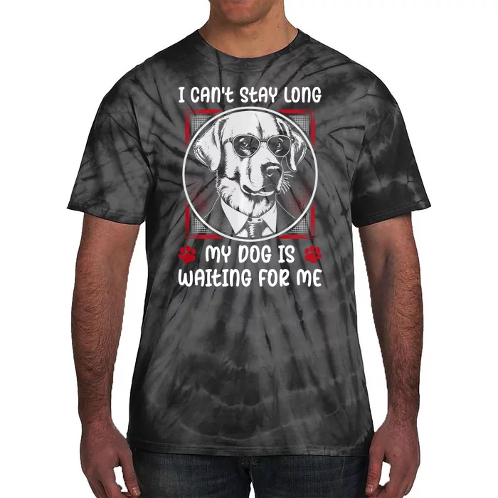 I CanT Stay Long My Dog Is Waiting For Dog Mom And Dog Dad Tie-Dye T-Shirt