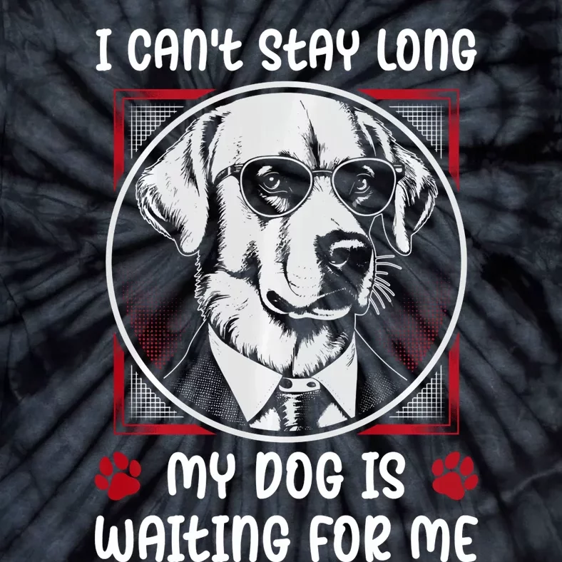 I CanT Stay Long My Dog Is Waiting For Dog Mom And Dog Dad Tie-Dye T-Shirt