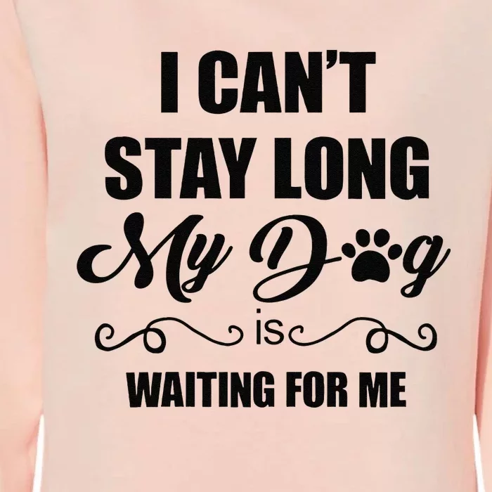 I Cant Stay Long. My Dog Is Waiting For Me Funny Dog Lover Gift Womens California Wash Sweatshirt