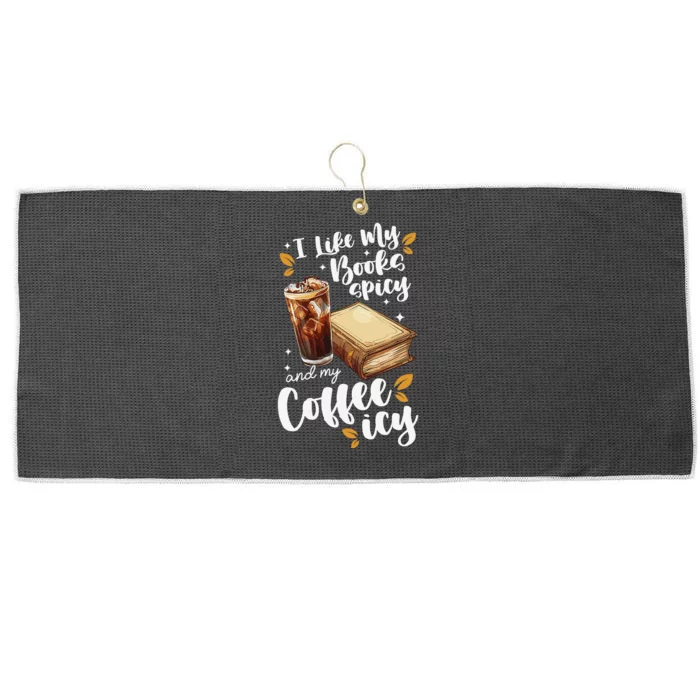 Icy Coffee Spicy Books Novelty Bookish Funny Books Large Microfiber Waffle Golf Towel