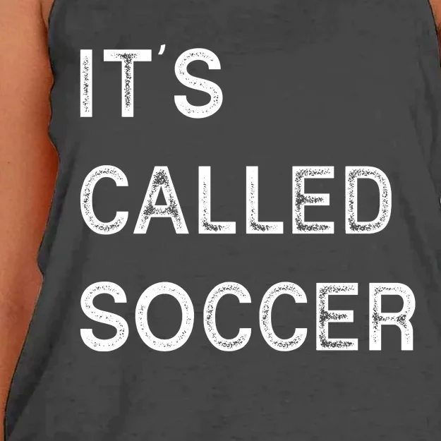 It's Called Soccer Funny World USA Football Cup Women's Knotted Racerback Tank