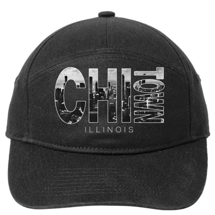 Illinois Chicago Skyline Chi Town 7-Panel Snapback Hat