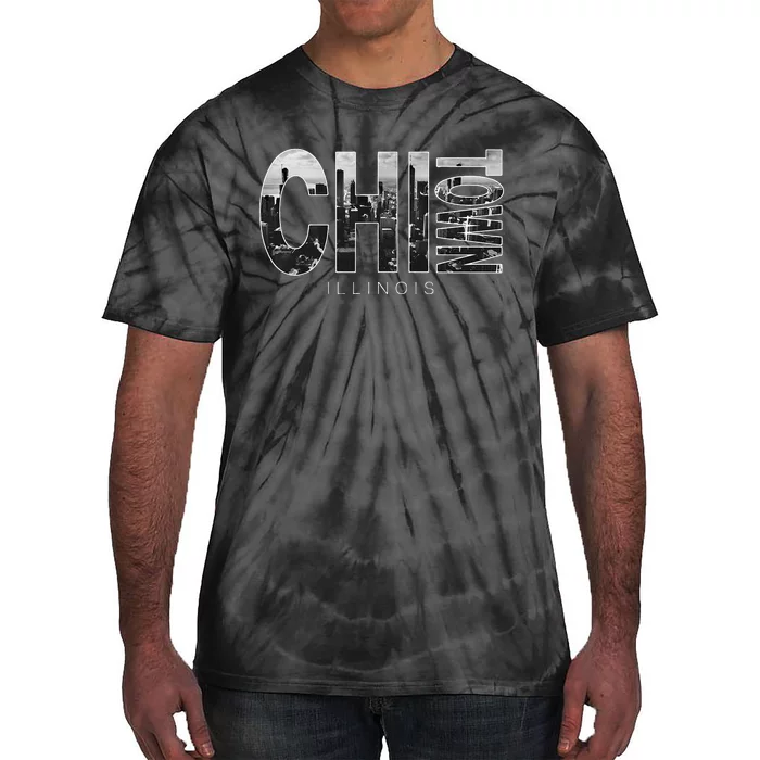 Illinois Chicago Skyline Chi Town Tie-Dye T-Shirt