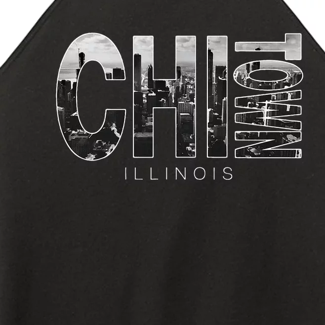 Illinois Chicago Skyline Chi Town Women’s Perfect Tri Rocker Tank