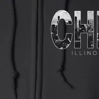 Illinois Chicago Skyline Chi Town Full Zip Hoodie