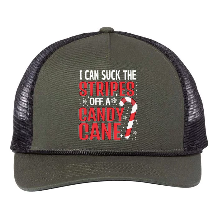 I Can Suck The Stripes Off A Candy Cane Christmas Naughty Gift Retro Rope Trucker Hat Cap