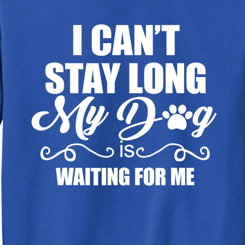 I CanT Stay Long. My Dog Is Waiting For Me Funny Dog Lover Sweatshirt