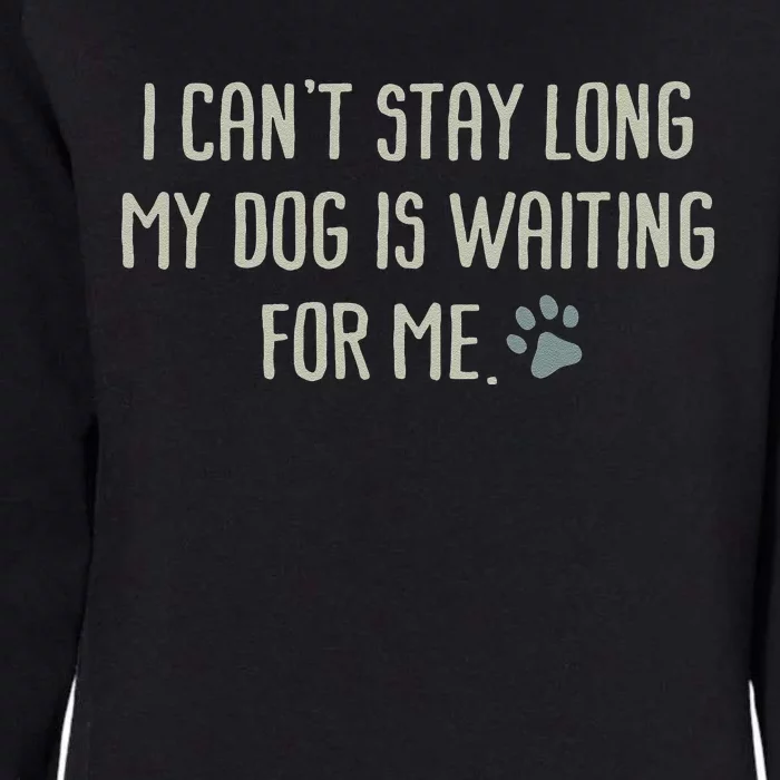 I CanT Stay Long My Dog Is Waiting For Me Mom Dad Dog Owner Womens California Wash Sweatshirt