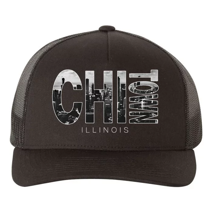 Illinois Chicago Skyline Chi Town Yupoong Adult 5-Panel Trucker Hat