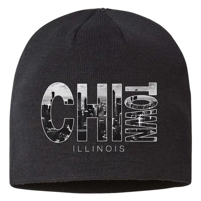 Illinois Chicago Skyline Chi Town 8 1/2in Sustainable Knit Beanie