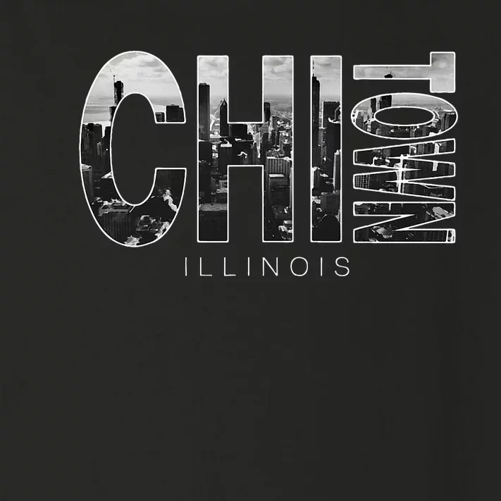 Illinois Chicago Skyline Chi Town Toddler Long Sleeve Shirt