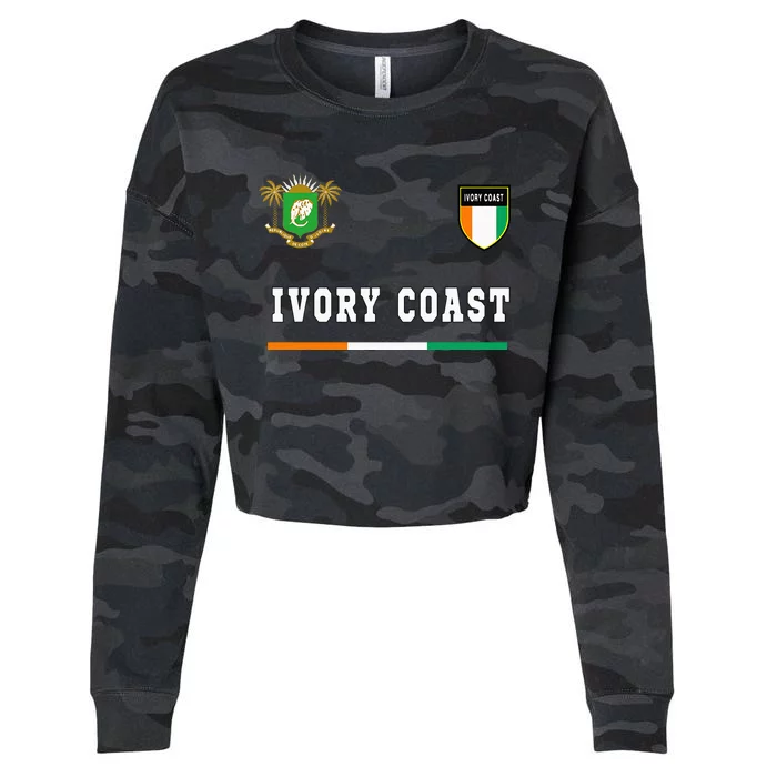 Ivory Coast Sportsoccer Jersey Flag Football Cropped Pullover Crew