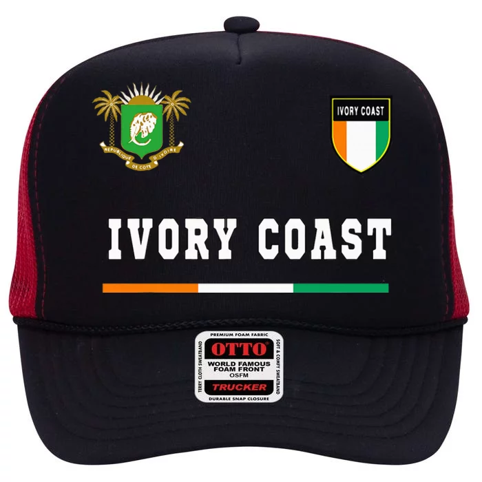 Ivory Coast Sportsoccer Jersey Flag Football High Crown Mesh Trucker Hat