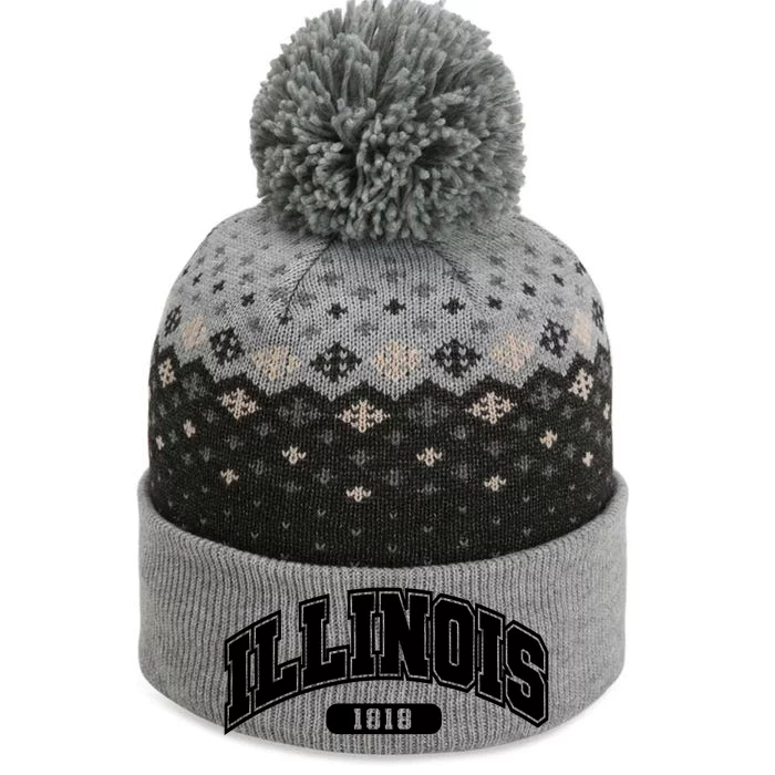 Illinois Collegiate Style 1818 The Baniff Cuffed Pom Beanie