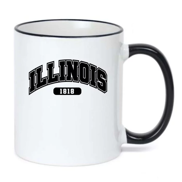 Illinois Collegiate Style 1818 Black Color Changing Mug