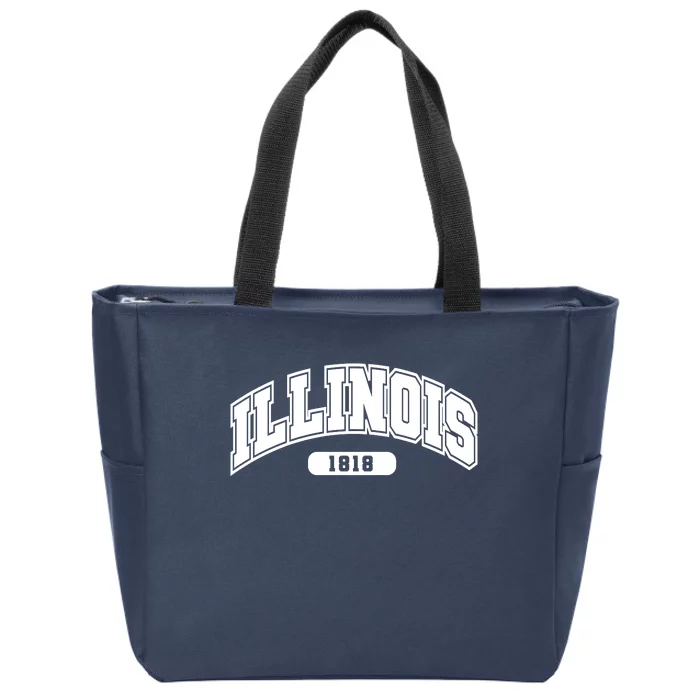 Illinois Collegiate Style 1818 Zip Tote Bag