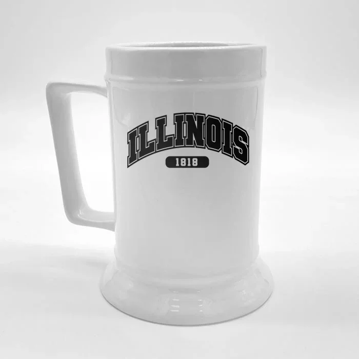 Illinois Collegiate Style 1818 Front & Back Beer Stein