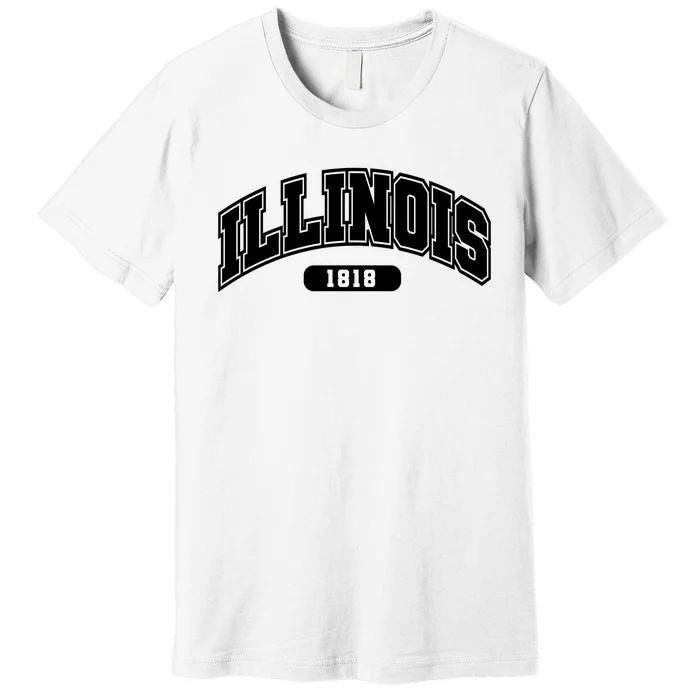 Illinois Collegiate Style 1818 Premium T-Shirt